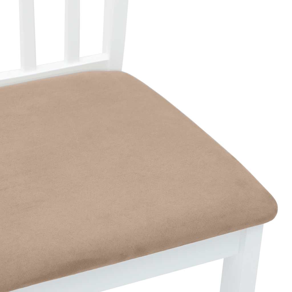 Chaises à manger coussins 2 pcs blanc bois massif caoutchouc - XIOS