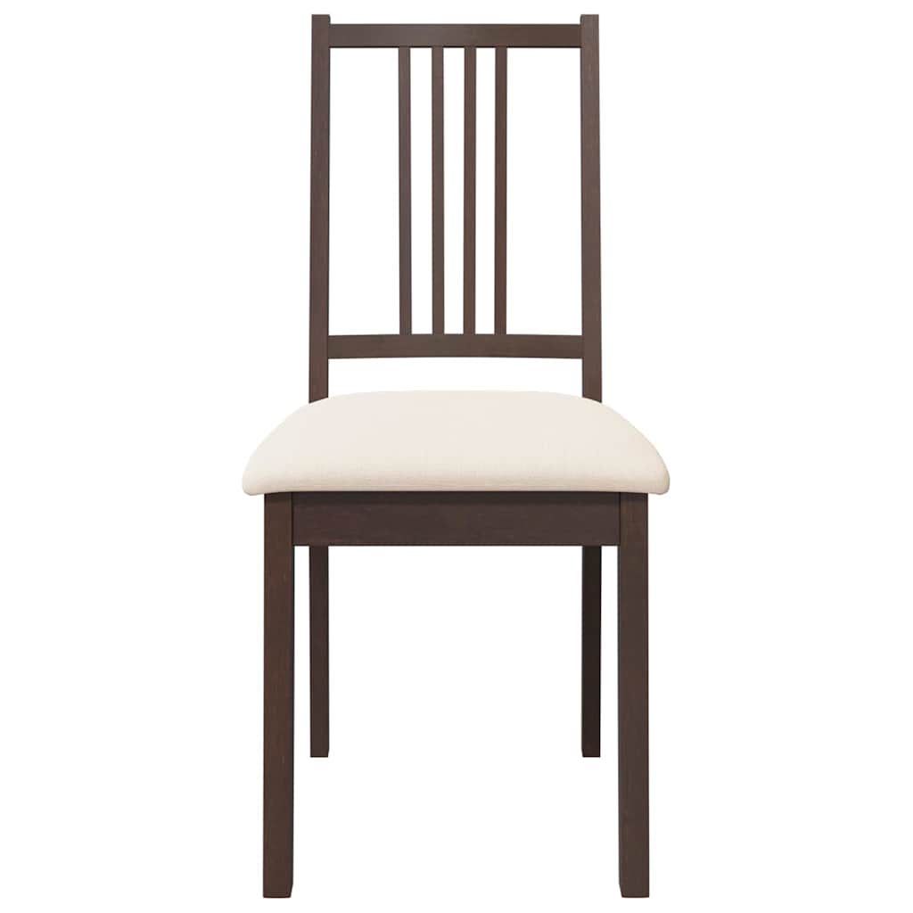 Chaises à manger coussins 2 pcs marron bois massif caoutchouc - XIOS