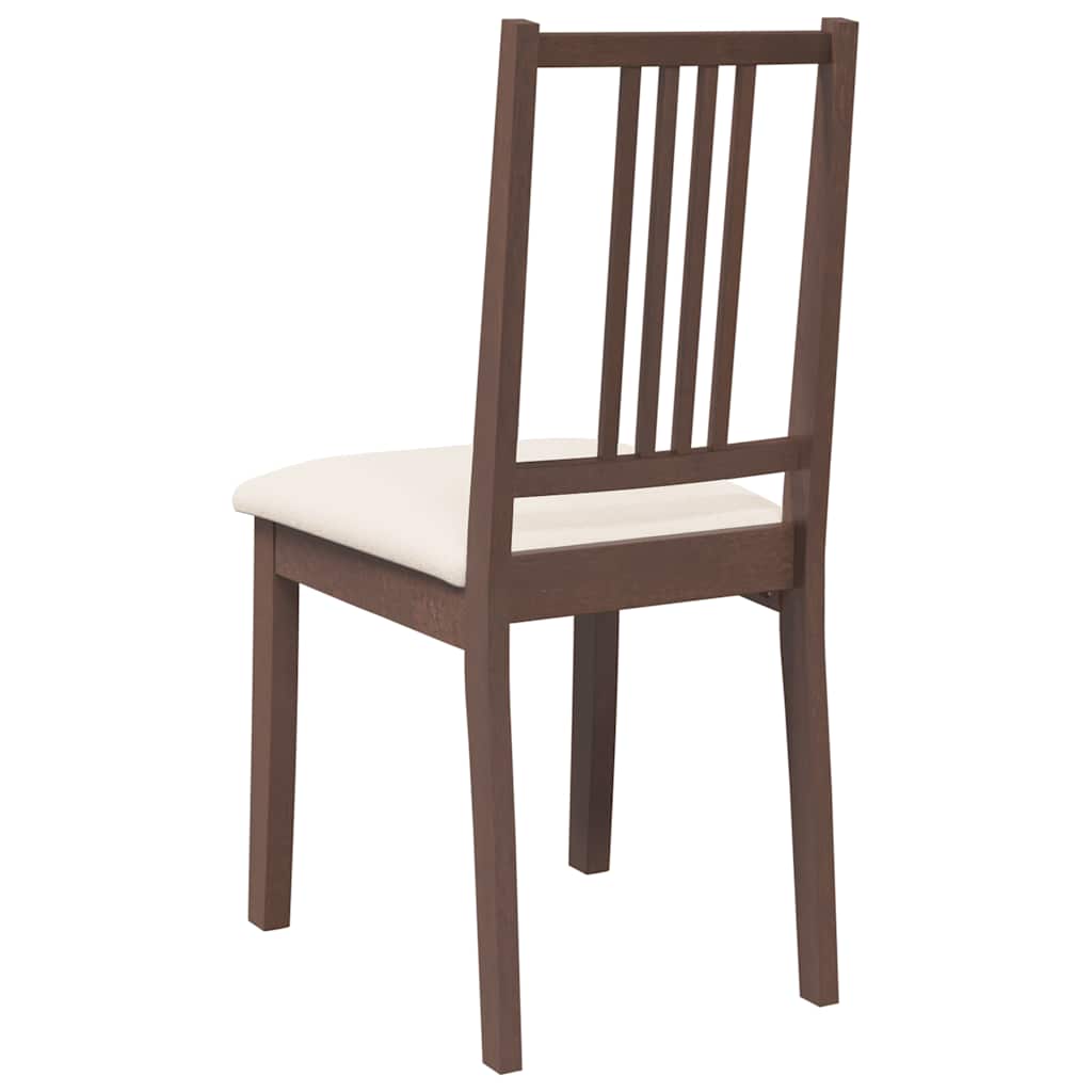 Chaises à manger coussins 2 pcs marron bois massif caoutchouc - XIOS
