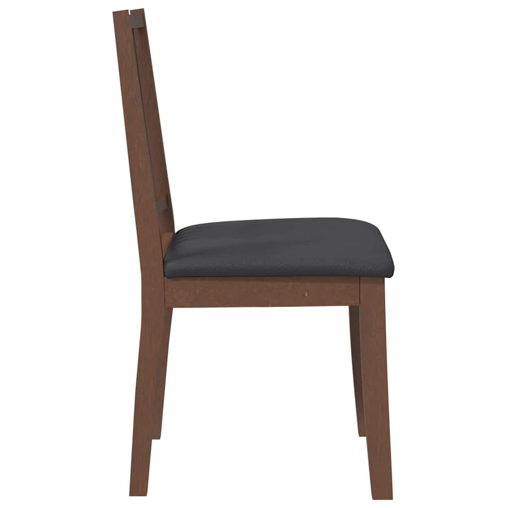 Chaises à manger coussins 2 pcs marron bois massif caoutchouc - XIOS