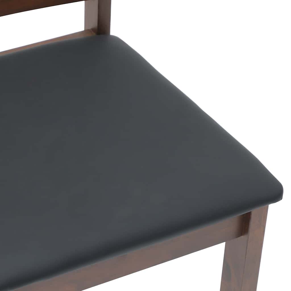 Chaises à manger coussins 2 pcs marron bois massif caoutchouc - XIOS