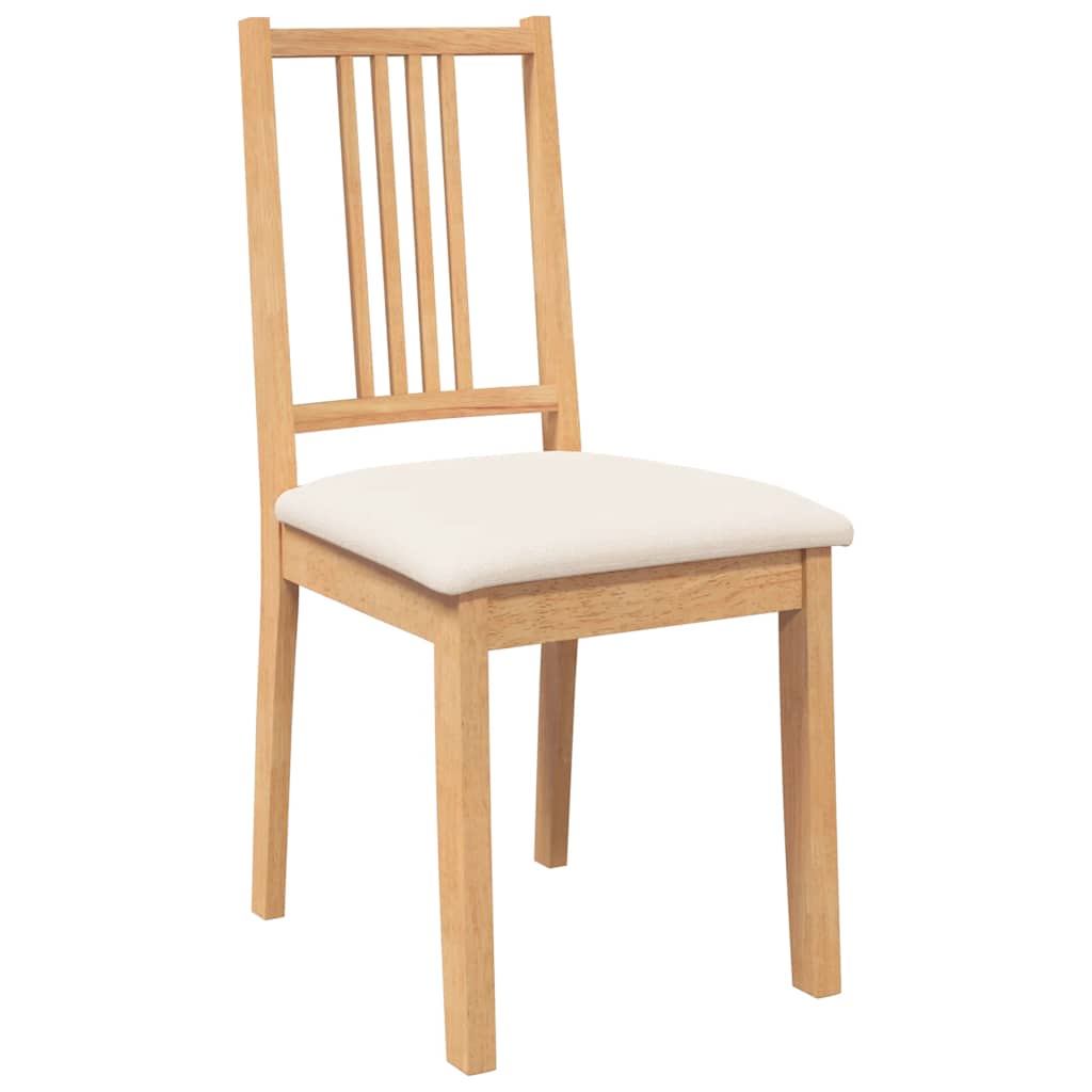 Chaises à manger coussins 2 pcs naturel bois massif caoutchouc - XIOS