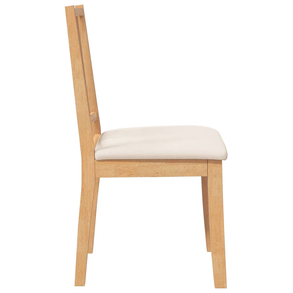 Chaises à manger coussins 2 pcs naturel bois massif caoutchouc - XIOS