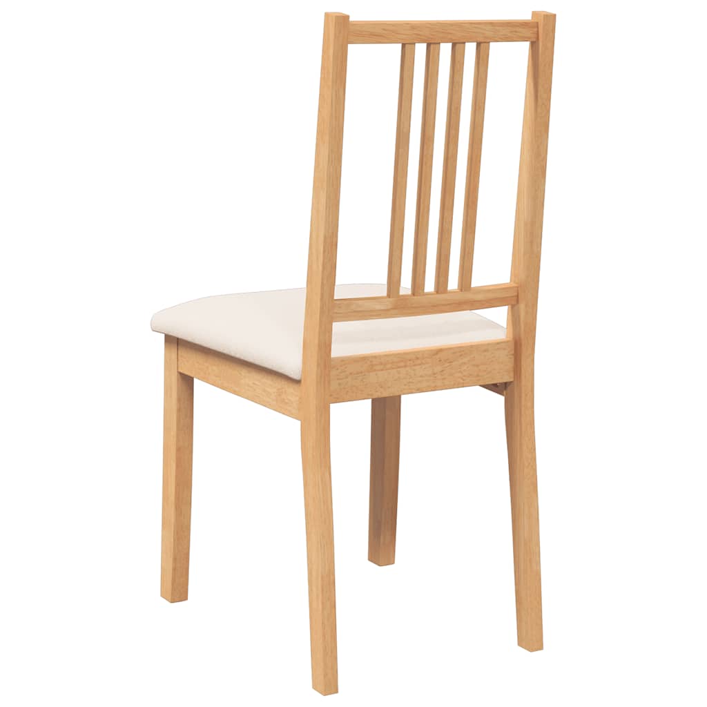Chaises à manger coussins 2 pcs naturel bois massif caoutchouc - XIOS