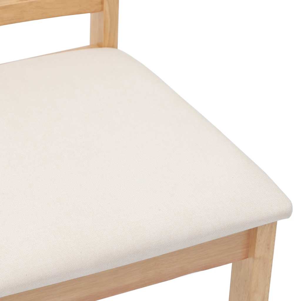 Chaises à manger coussins 2 pcs naturel bois massif caoutchouc - XIOS