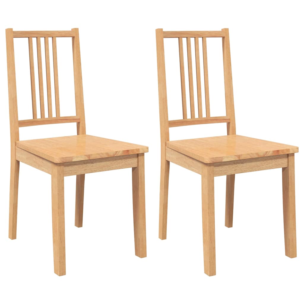 Chaises à manger 2 pcs bois massif naturel caoutchouc - XIOS