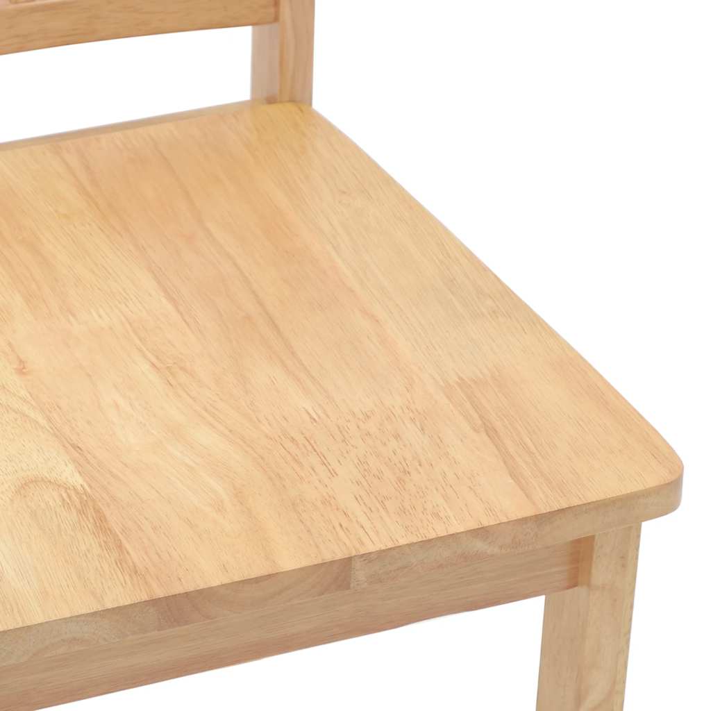 Chaises à manger 2 pcs bois massif naturel caoutchouc - XIOS