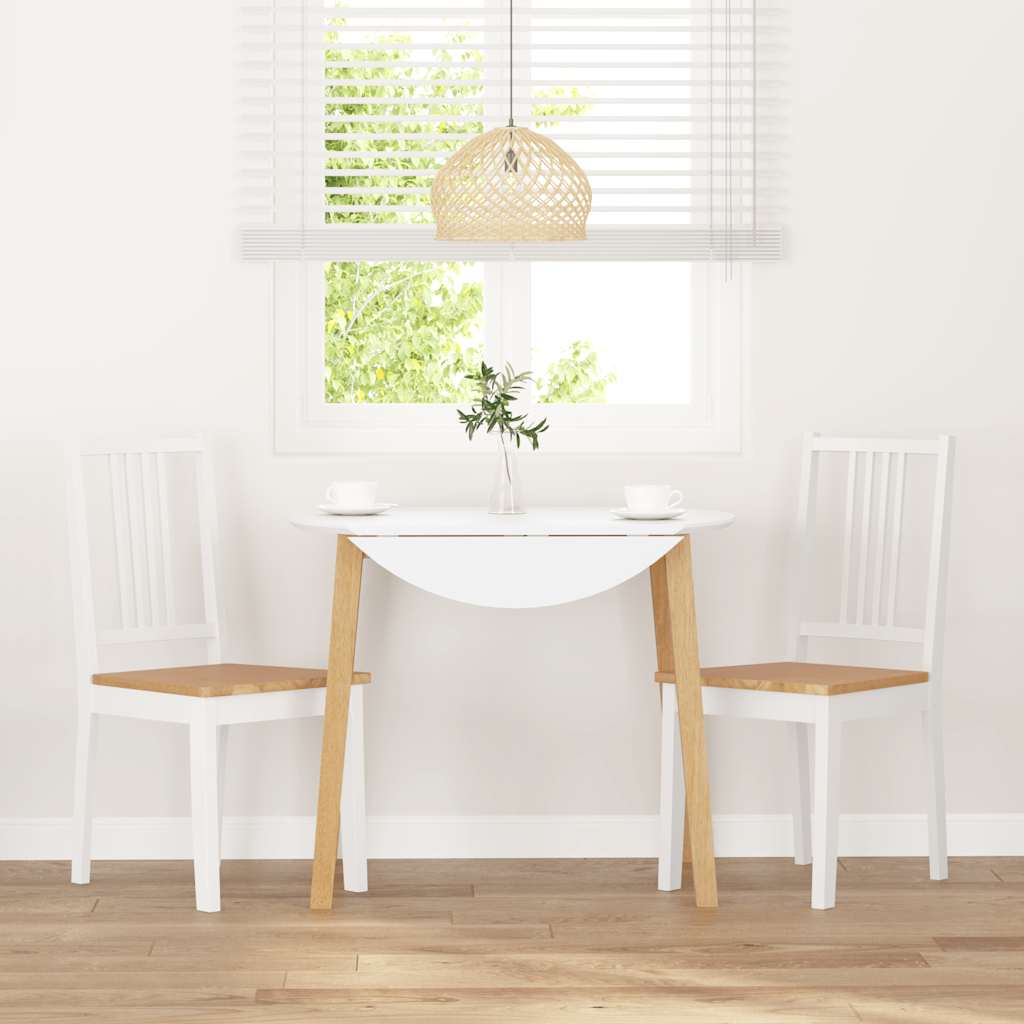 Chaises à manger 2 pcs blanc bois massif caoutchouc - XIOS