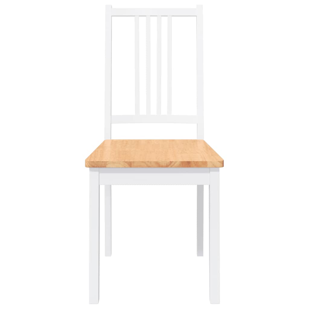 Chaises à manger 2 pcs blanc bois massif caoutchouc - XIOS
