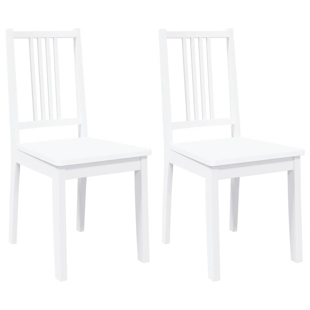 Chaises à manger 2 pcs blanc bois massif caoutchouc - XIOS