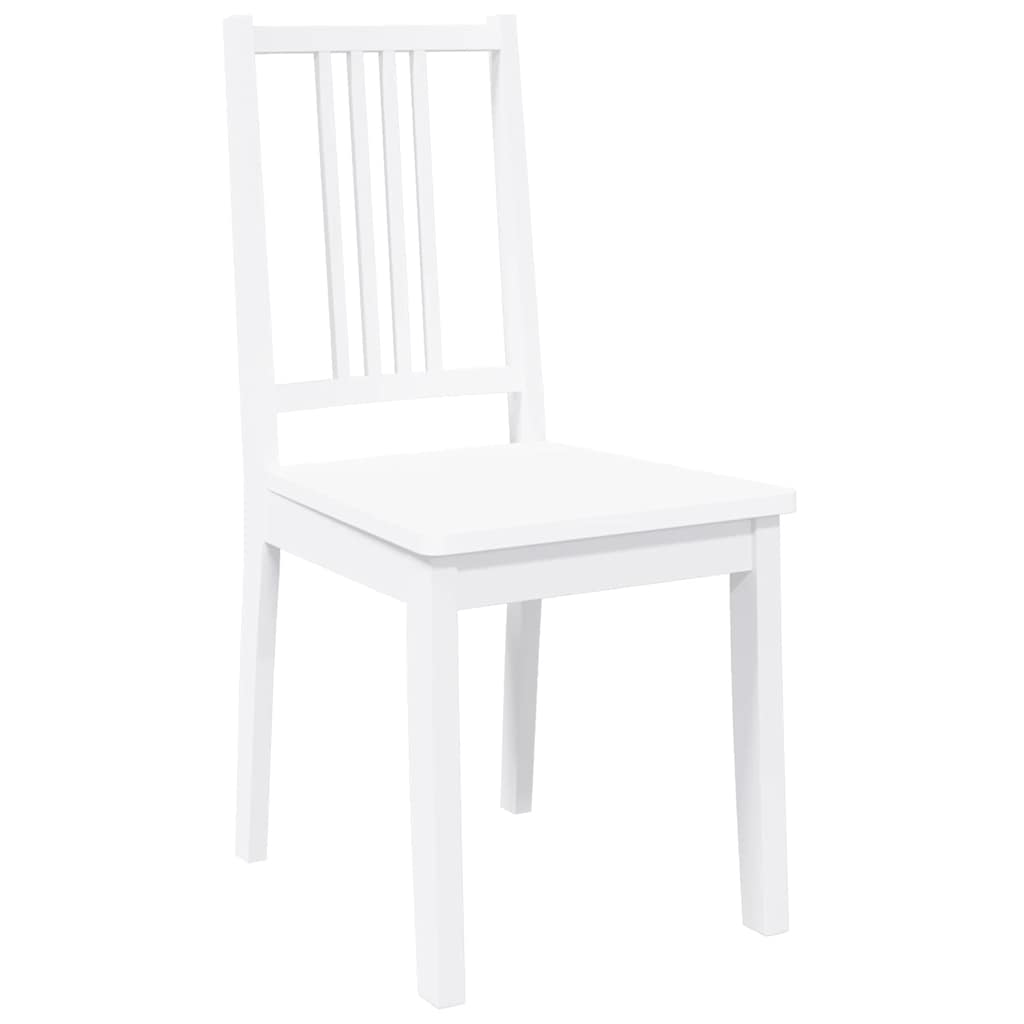 Chaises à manger 2 pcs blanc bois massif caoutchouc - XIOS