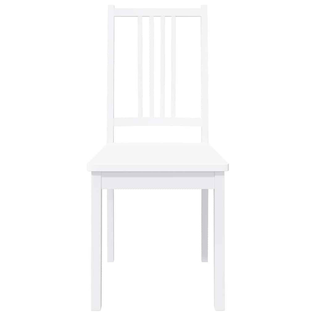 Chaises à manger 2 pcs blanc bois massif caoutchouc - XIOS