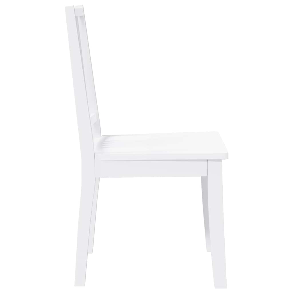 Chaises à manger 2 pcs blanc bois massif caoutchouc - XIOS
