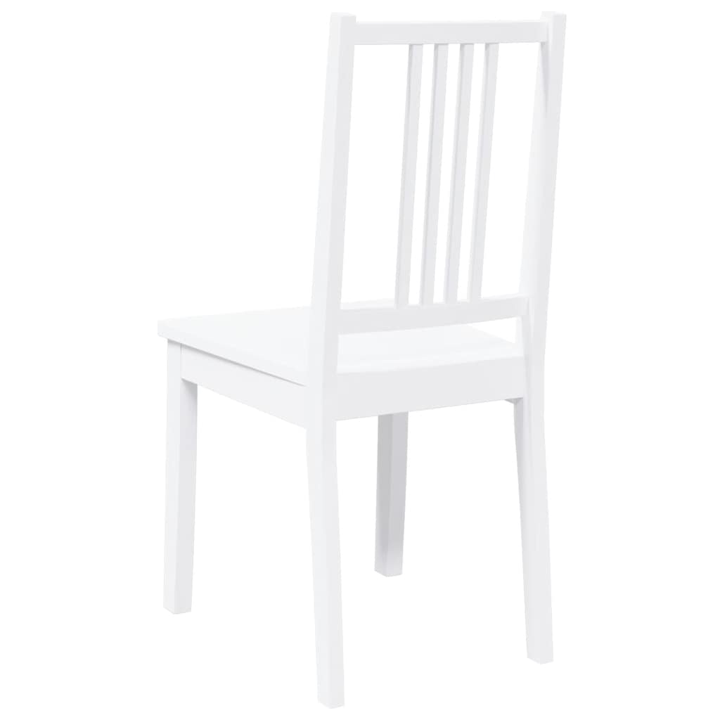 Chaises à manger 2 pcs blanc bois massif caoutchouc - XIOS