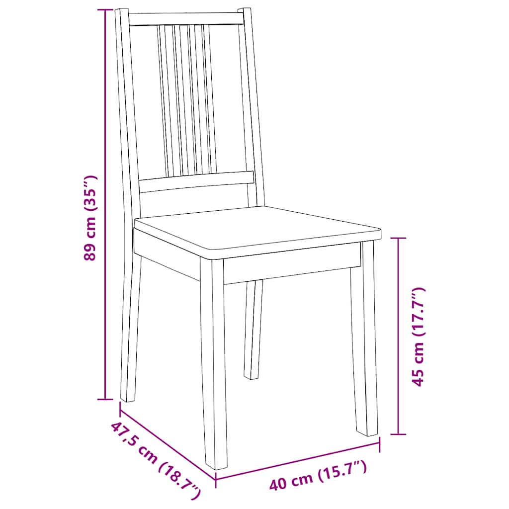 Chaises à manger 2 pcs blanc bois massif caoutchouc - XIOS