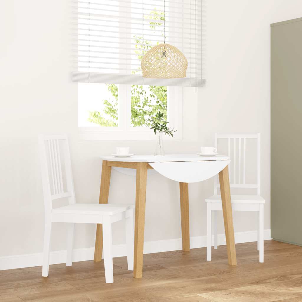 Chaises à manger 2 pcs blanc bois massif caoutchouc - XIOS