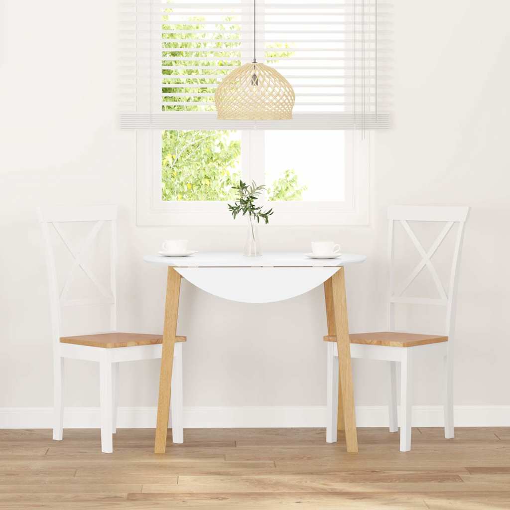 Chaises à manger 2 pcs blanc bois massif caoutchouc - XIOS