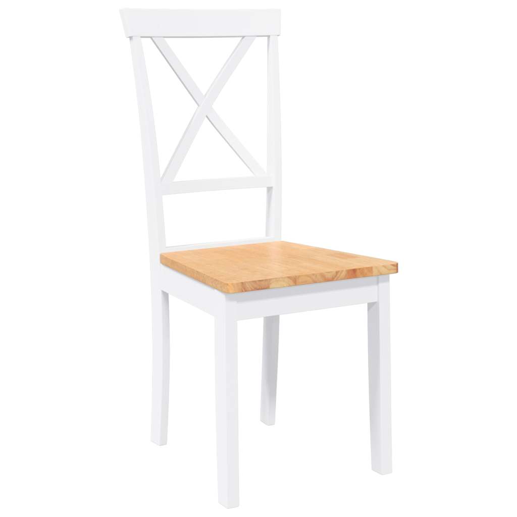 Chaises à manger 2 pcs blanc bois massif caoutchouc - XIOS