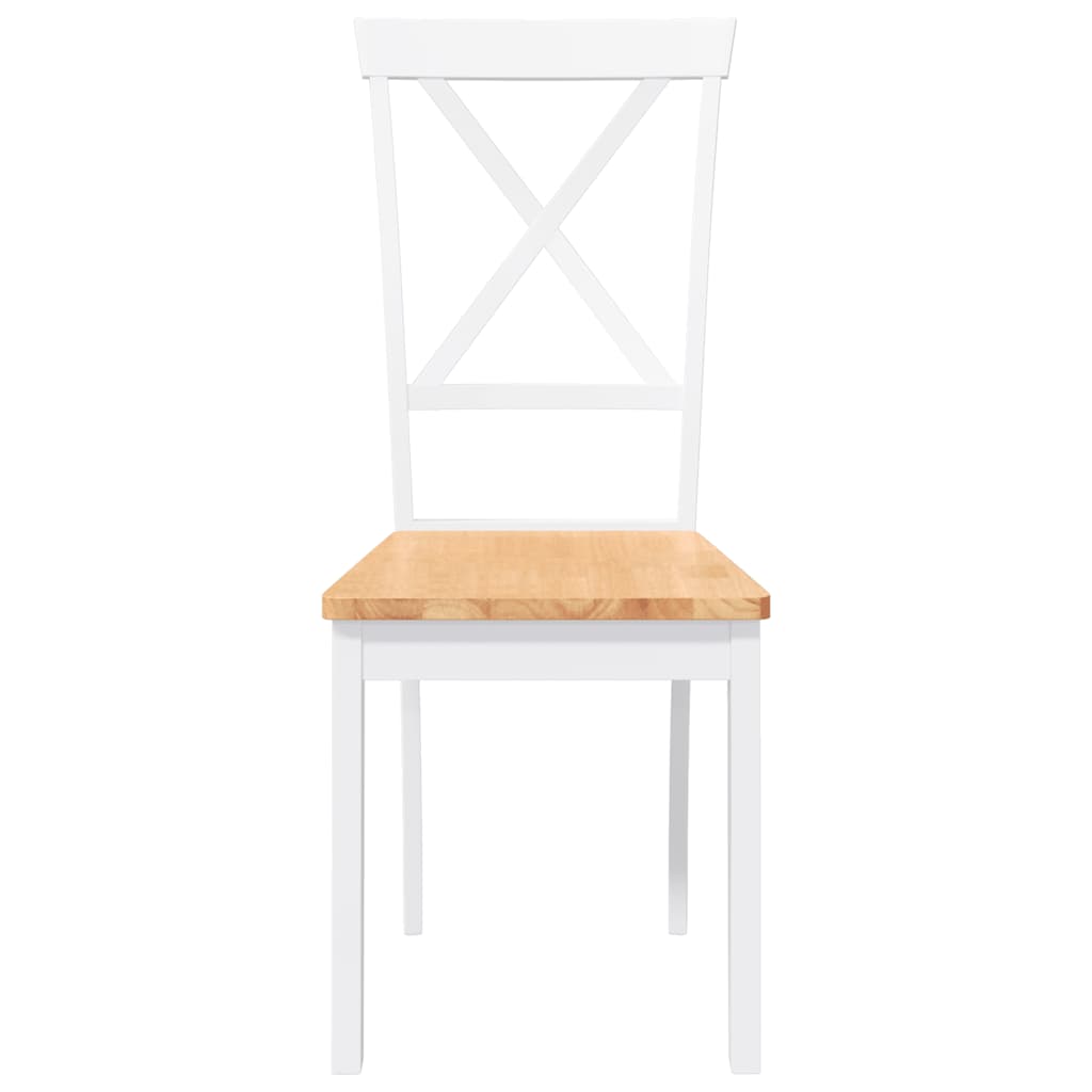 Chaises à manger 2 pcs blanc bois massif caoutchouc - XIOS