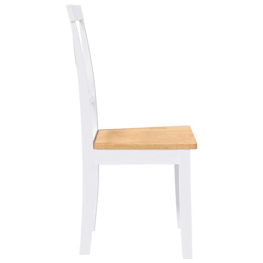 Chaises à manger 2 pcs blanc bois massif caoutchouc - XIOS