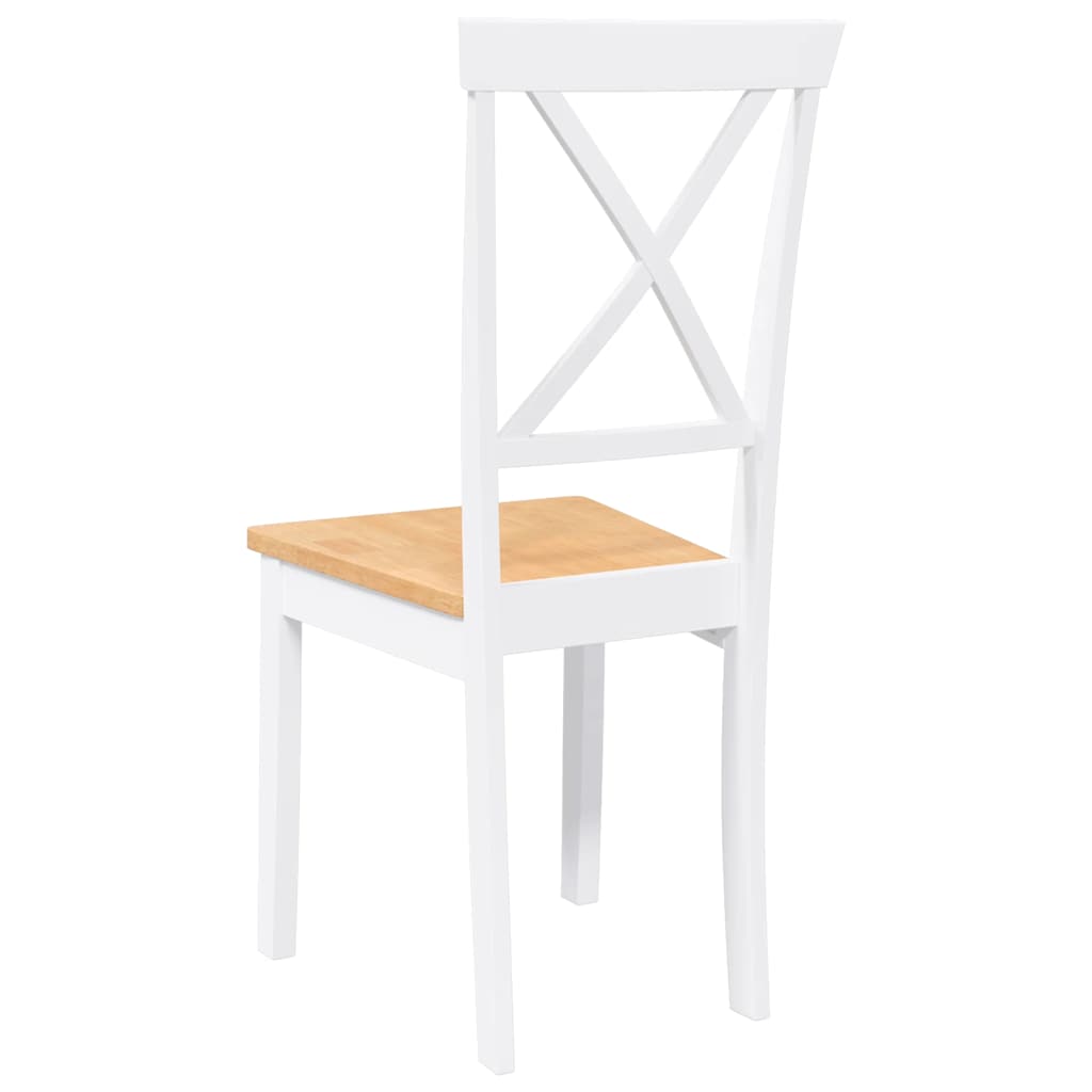 Chaises à manger 2 pcs blanc bois massif caoutchouc - XIOS