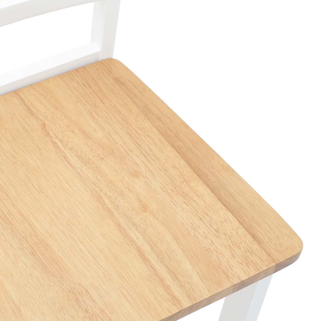 Chaises à manger 2 pcs blanc bois massif caoutchouc - XIOS