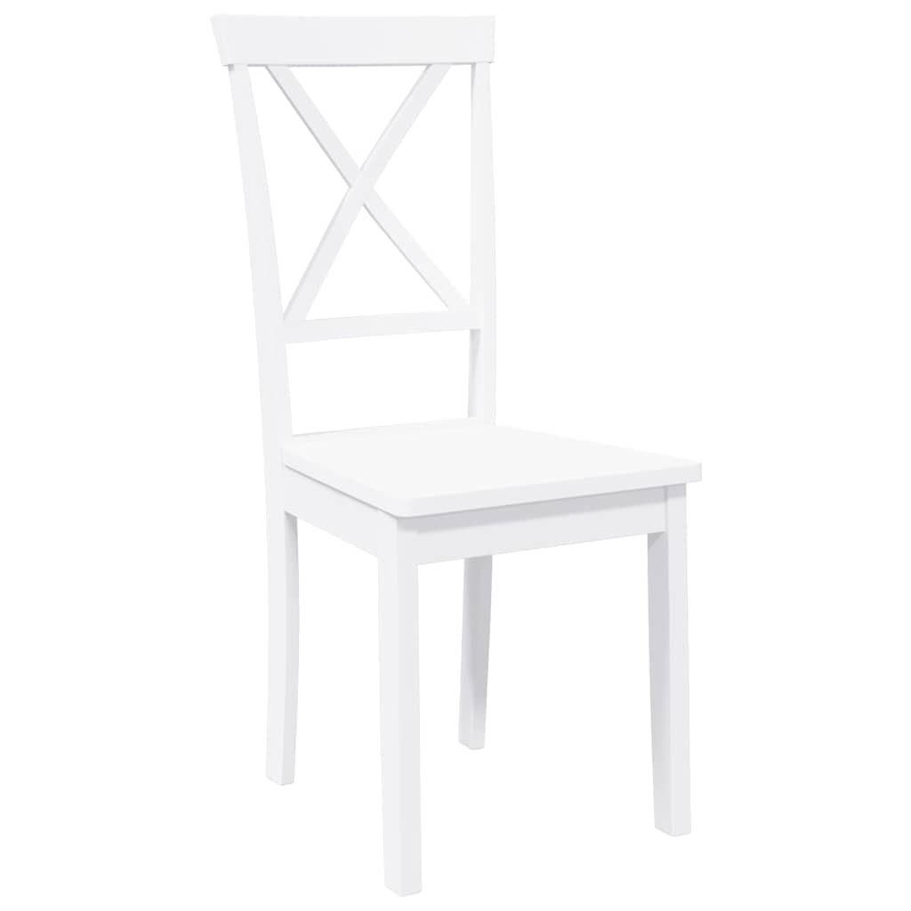 Chaises à manger 2 pcs blanc bois massif caoutchouc - XIOS