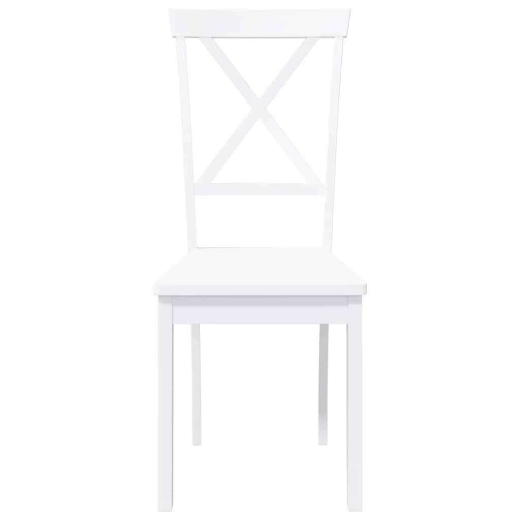 Chaises à manger 2 pcs blanc bois massif caoutchouc - XIOS