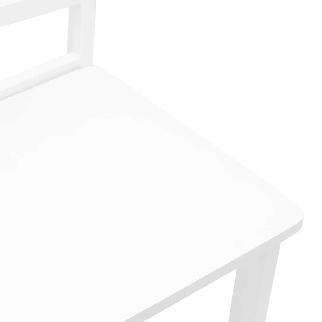 Chaises à manger 2 pcs blanc bois massif caoutchouc