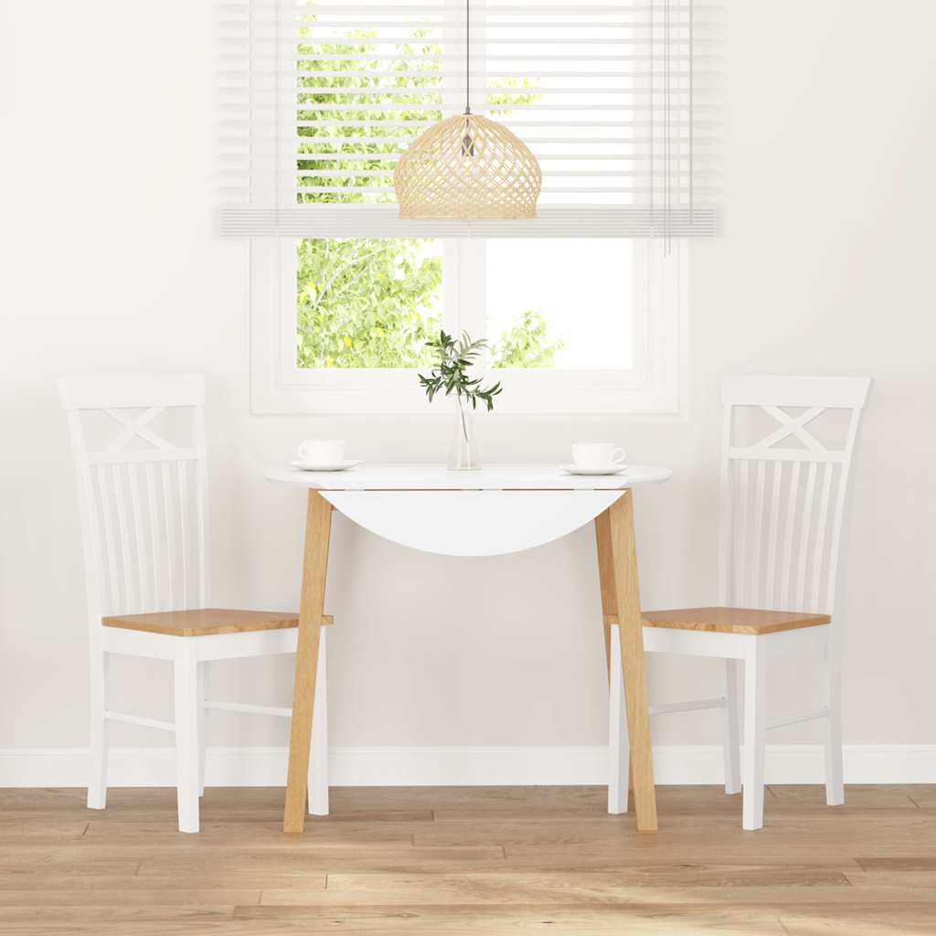 Chaises à manger 2 pcs blanc bois massif caoutchouc - XIOS