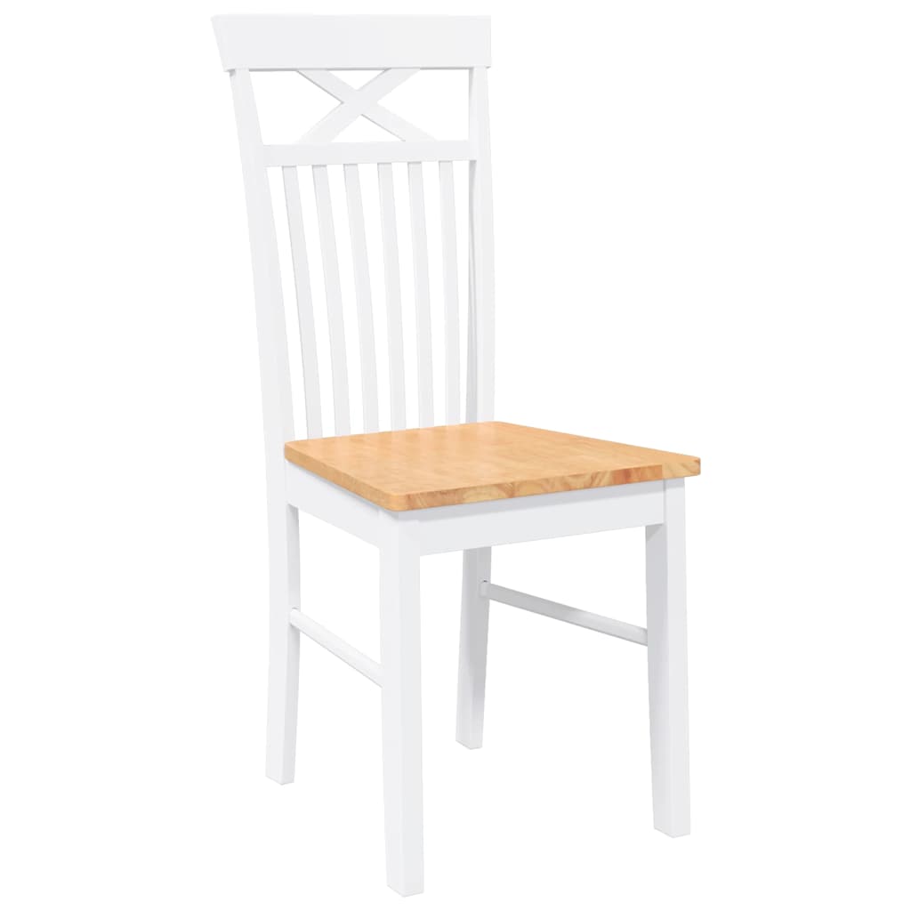 Chaises à manger 2 pcs blanc bois massif caoutchouc - XIOS