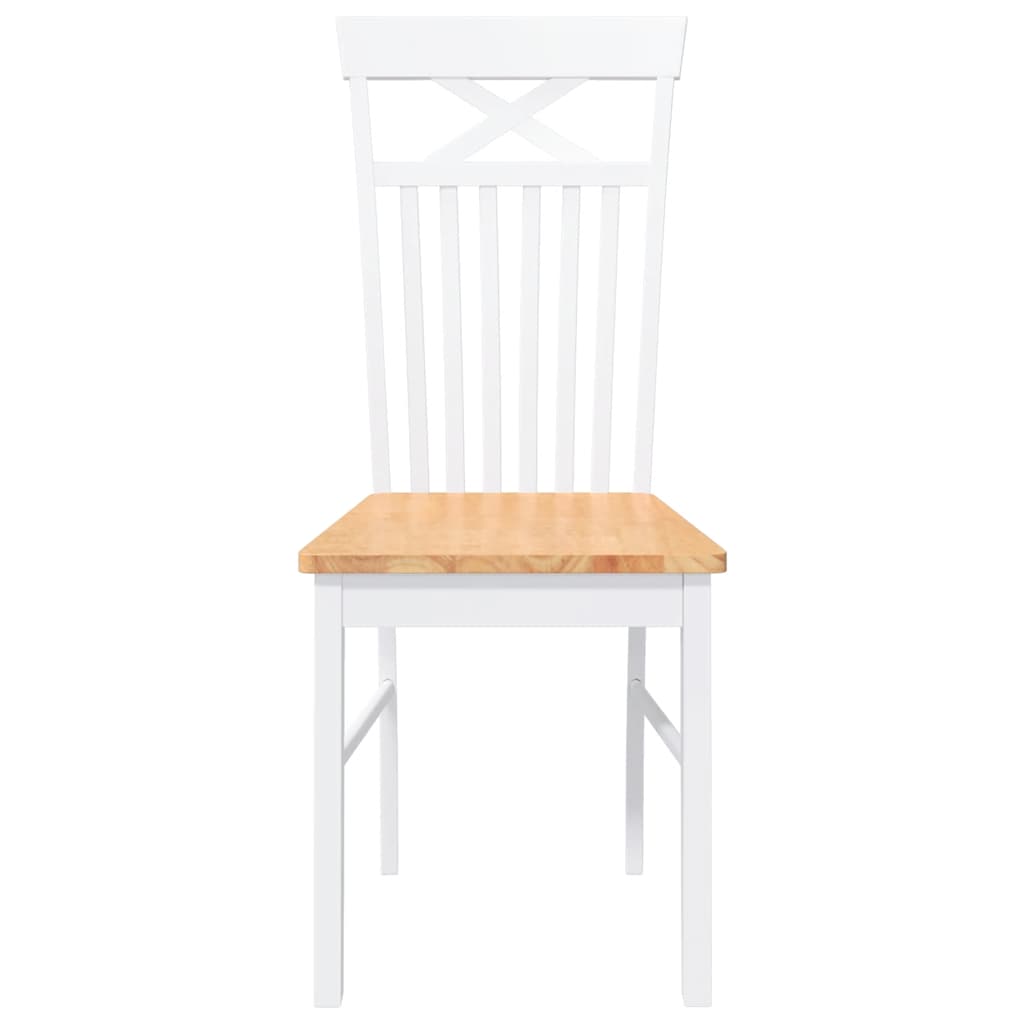 Chaises à manger 2 pcs blanc bois massif caoutchouc - XIOS