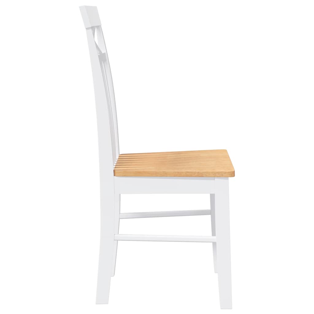 Chaises à manger 2 pcs blanc bois massif caoutchouc - XIOS