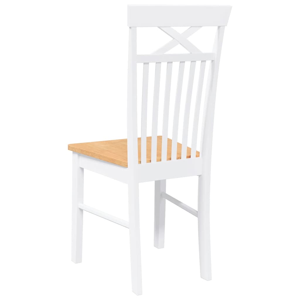 Chaises à manger 2 pcs blanc bois massif caoutchouc - XIOS