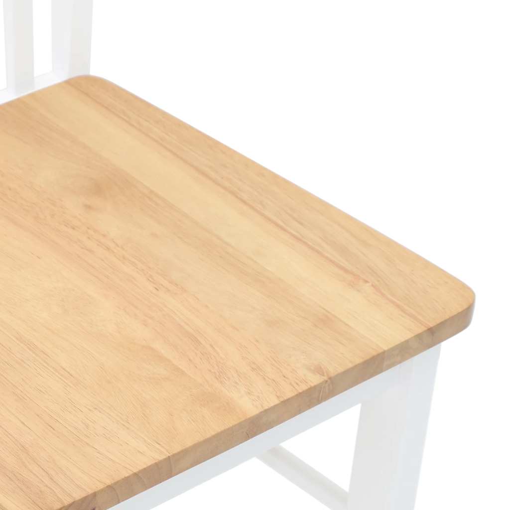 Chaises à manger 2 pcs blanc bois massif caoutchouc - XIOS