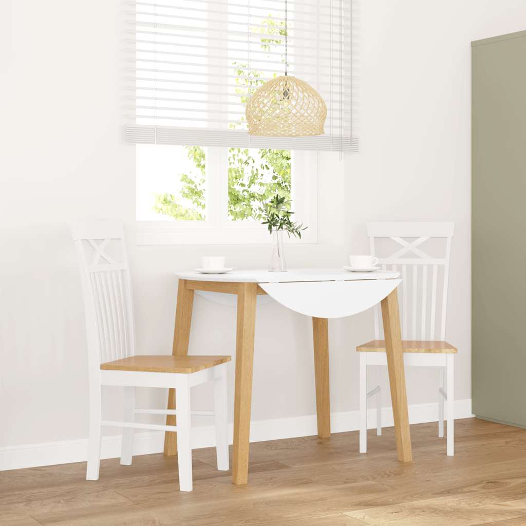 Chaises à manger 2 pcs blanc bois massif caoutchouc - XIOS