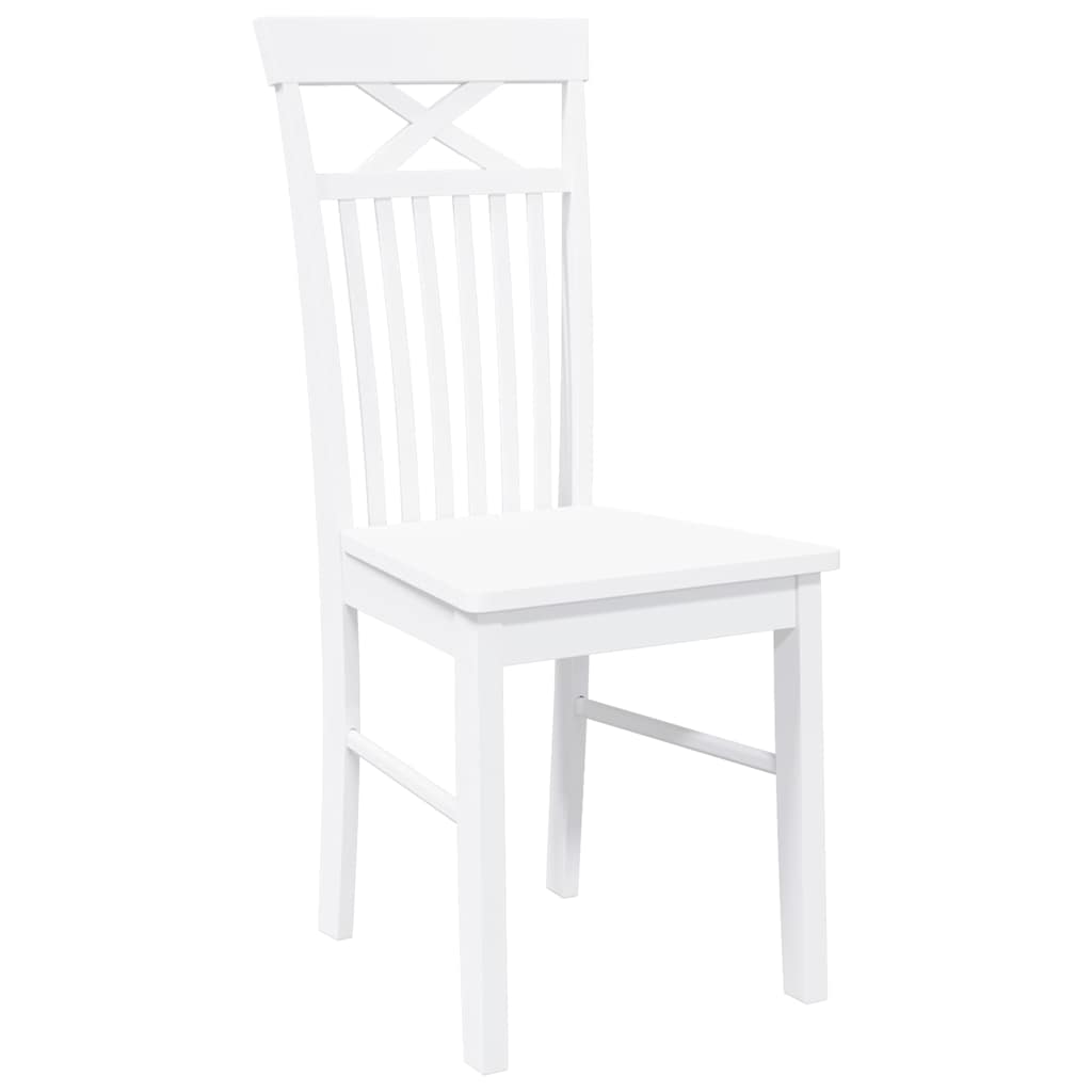 Chaises à manger 2 pcs blanc bois massif caoutchouc - XIOS