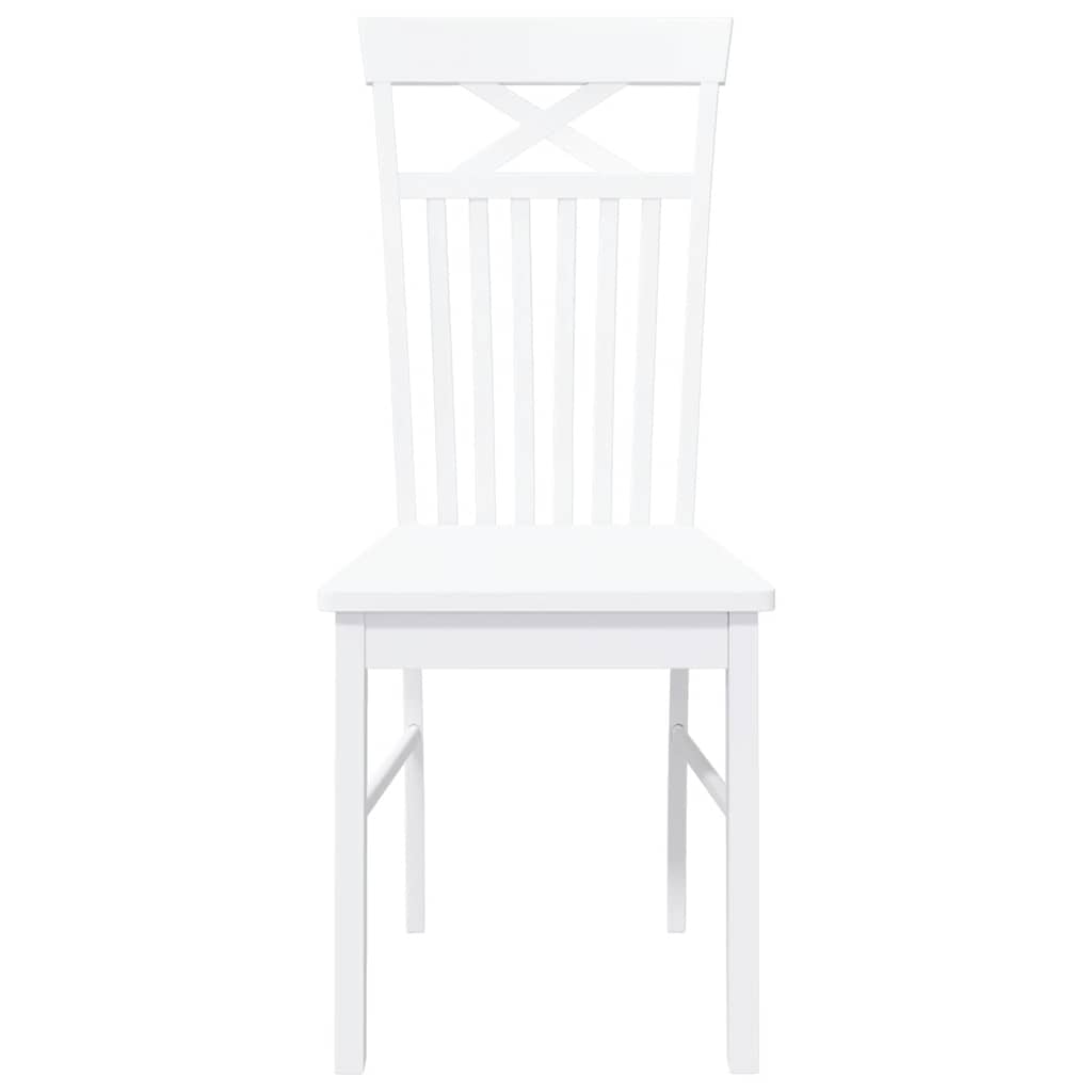 Chaises à manger 2 pcs blanc bois massif caoutchouc - XIOS