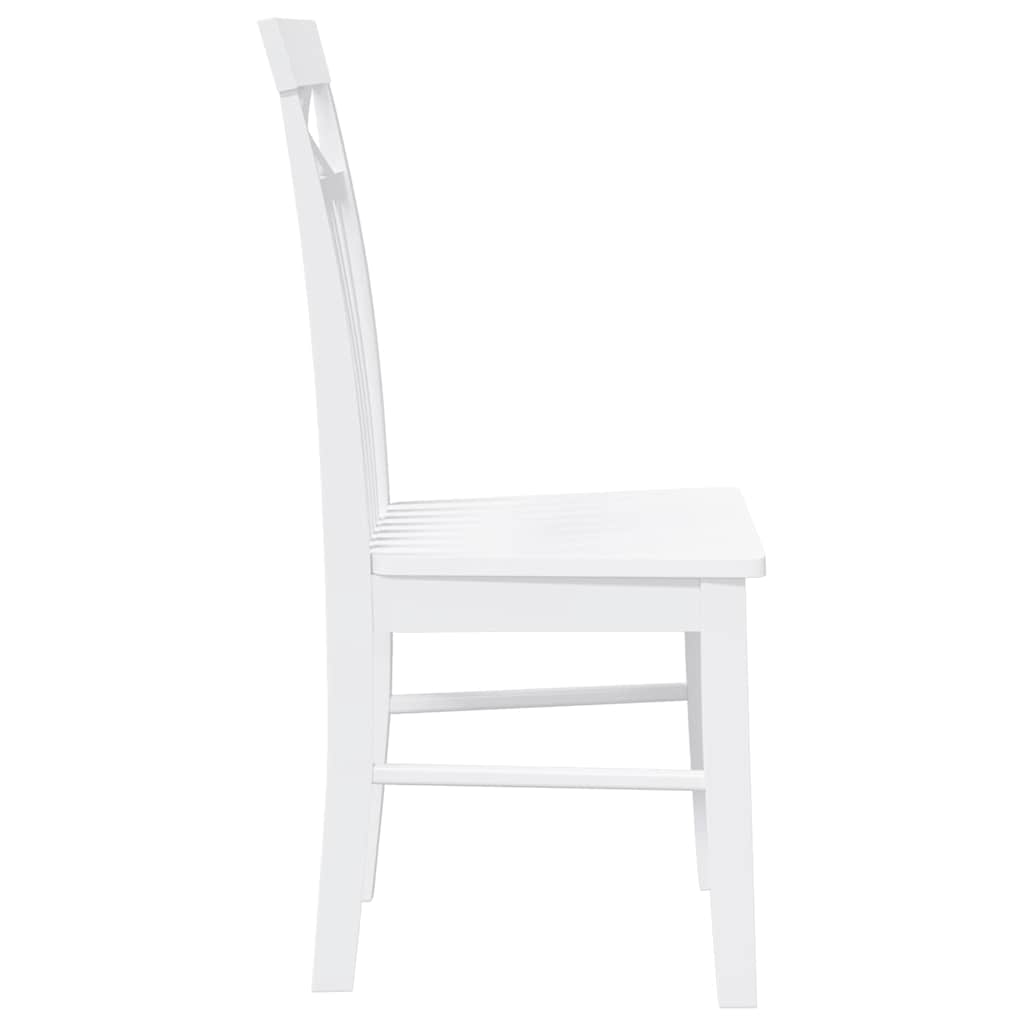 Chaises à manger 2 pcs blanc bois massif caoutchouc - XIOS