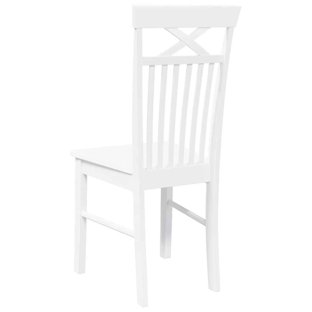 Chaises à manger 2 pcs blanc bois massif caoutchouc - XIOS
