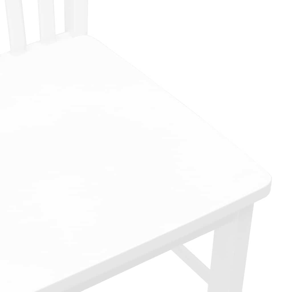 Chaises à manger 2 pcs blanc bois massif caoutchouc - XIOS