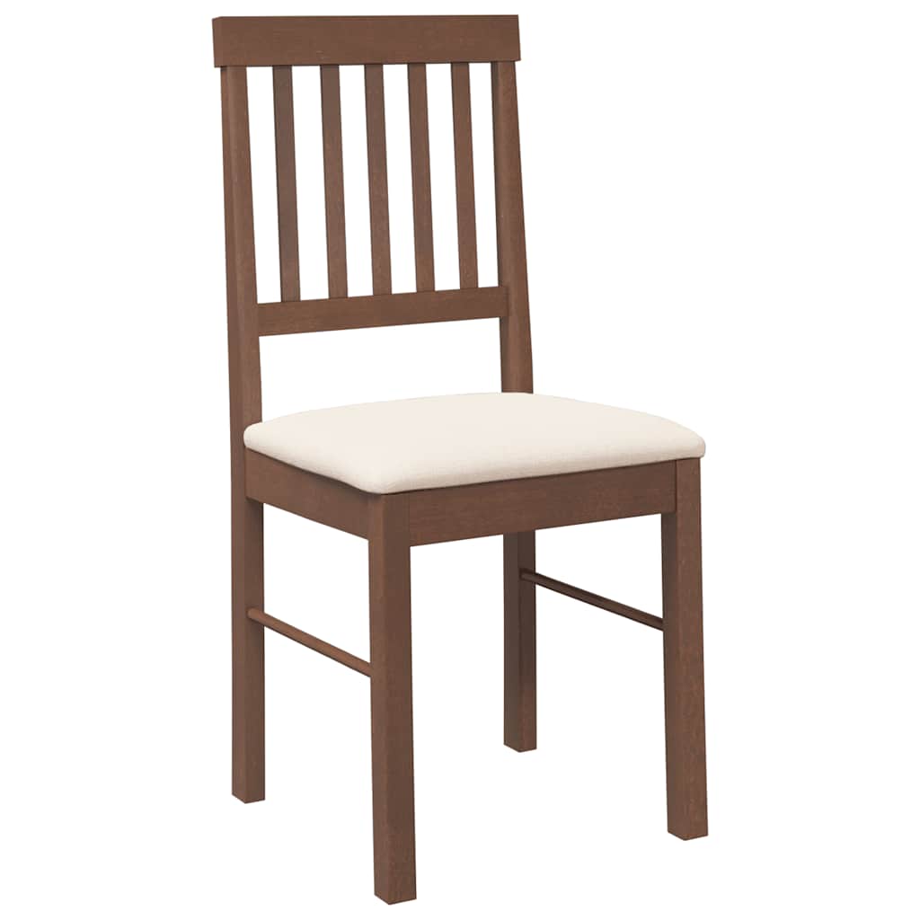 Chaises à manger coussins 2 pcs marron bois massif caoutchouc - XIOS