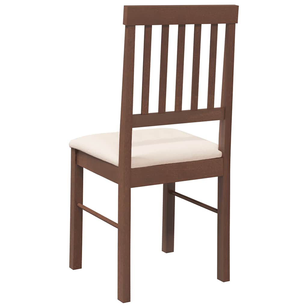 Chaises à manger coussins 2 pcs marron bois massif caoutchouc - XIOS