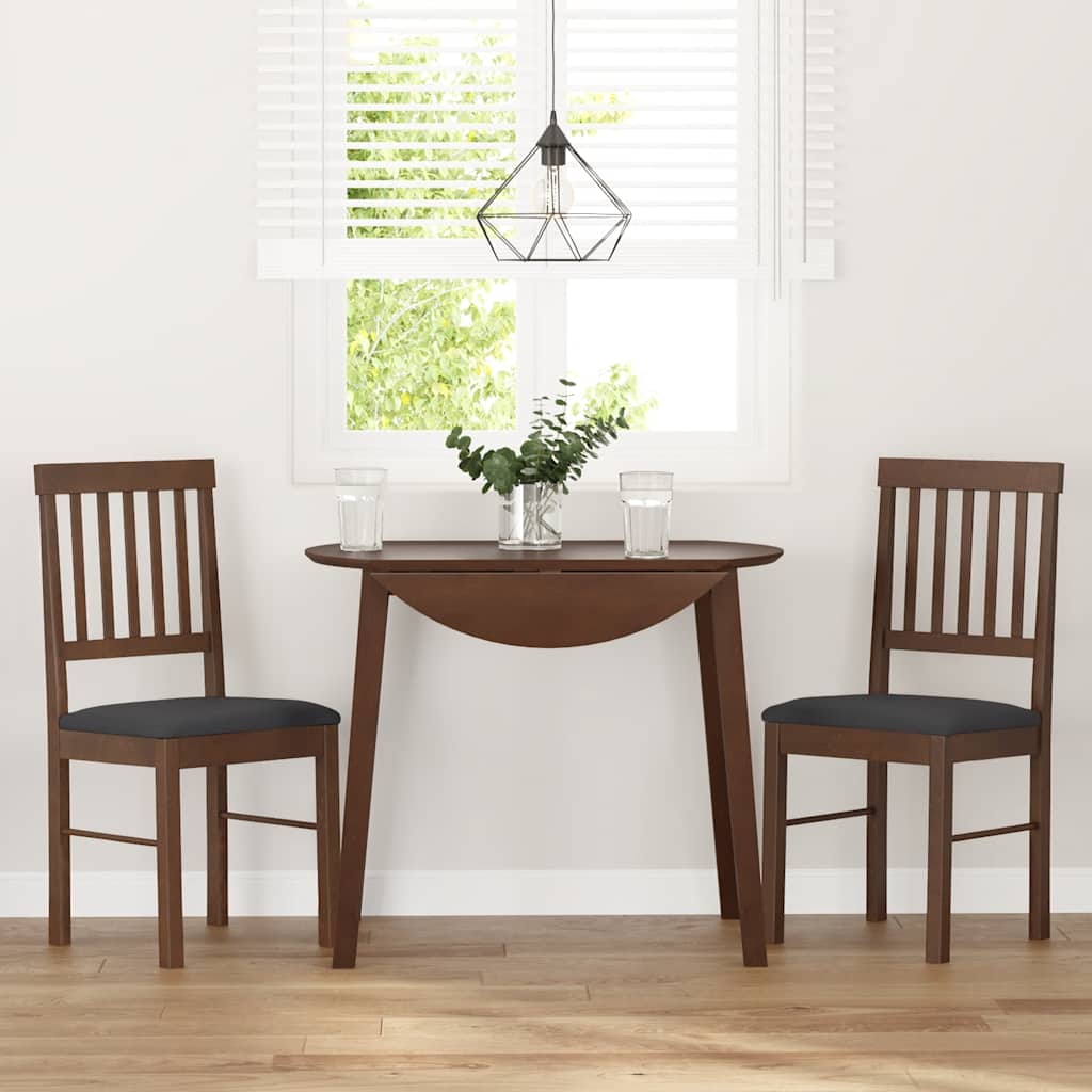 Chaises à manger coussins 2 pcs marron bois massif caoutchouc - XIOS