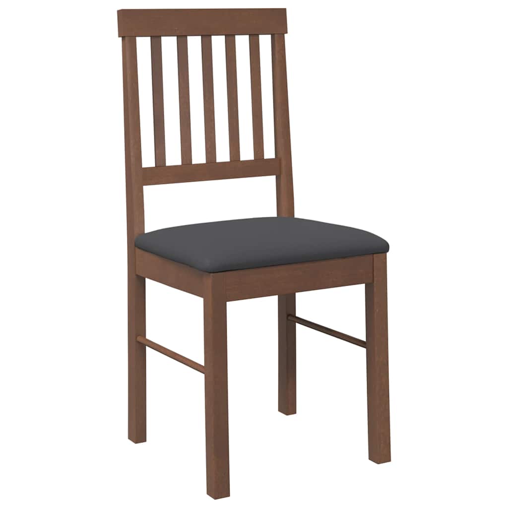 Chaises à manger coussins 2 pcs marron bois massif caoutchouc - XIOS