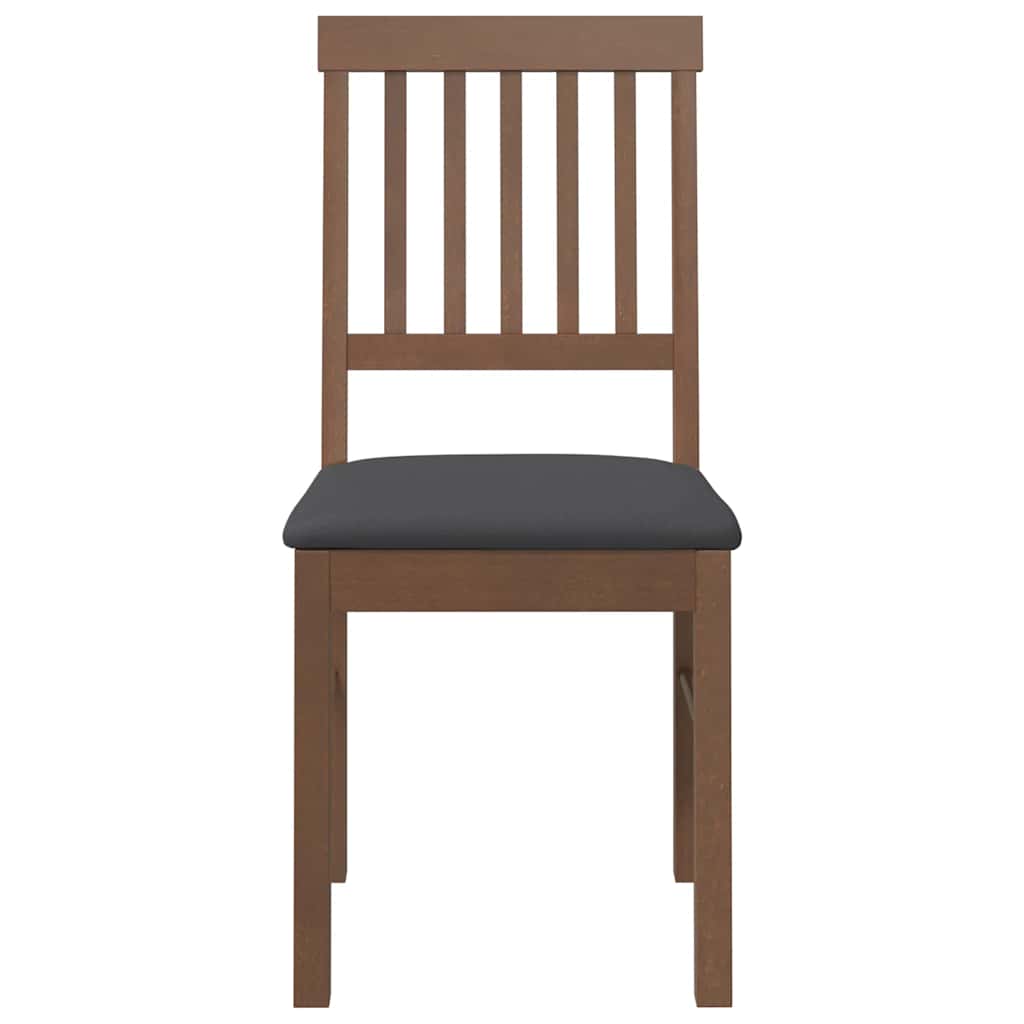 Chaises à manger coussins 2 pcs marron bois massif caoutchouc - XIOS