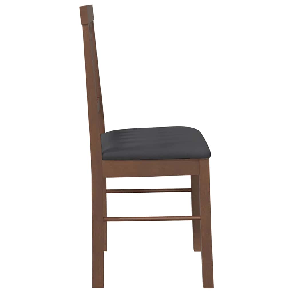Chaises à manger coussins 2 pcs marron bois massif caoutchouc - XIOS