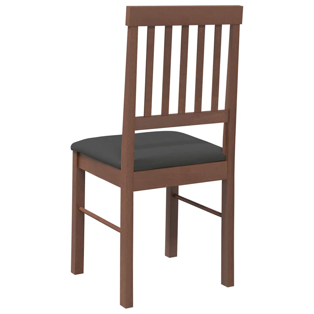 Chaises à manger coussins 2 pcs marron bois massif caoutchouc - XIOS