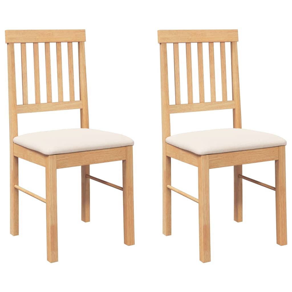 Chaises à manger coussins 2 pcs bois massif caoutchouc - XIOS