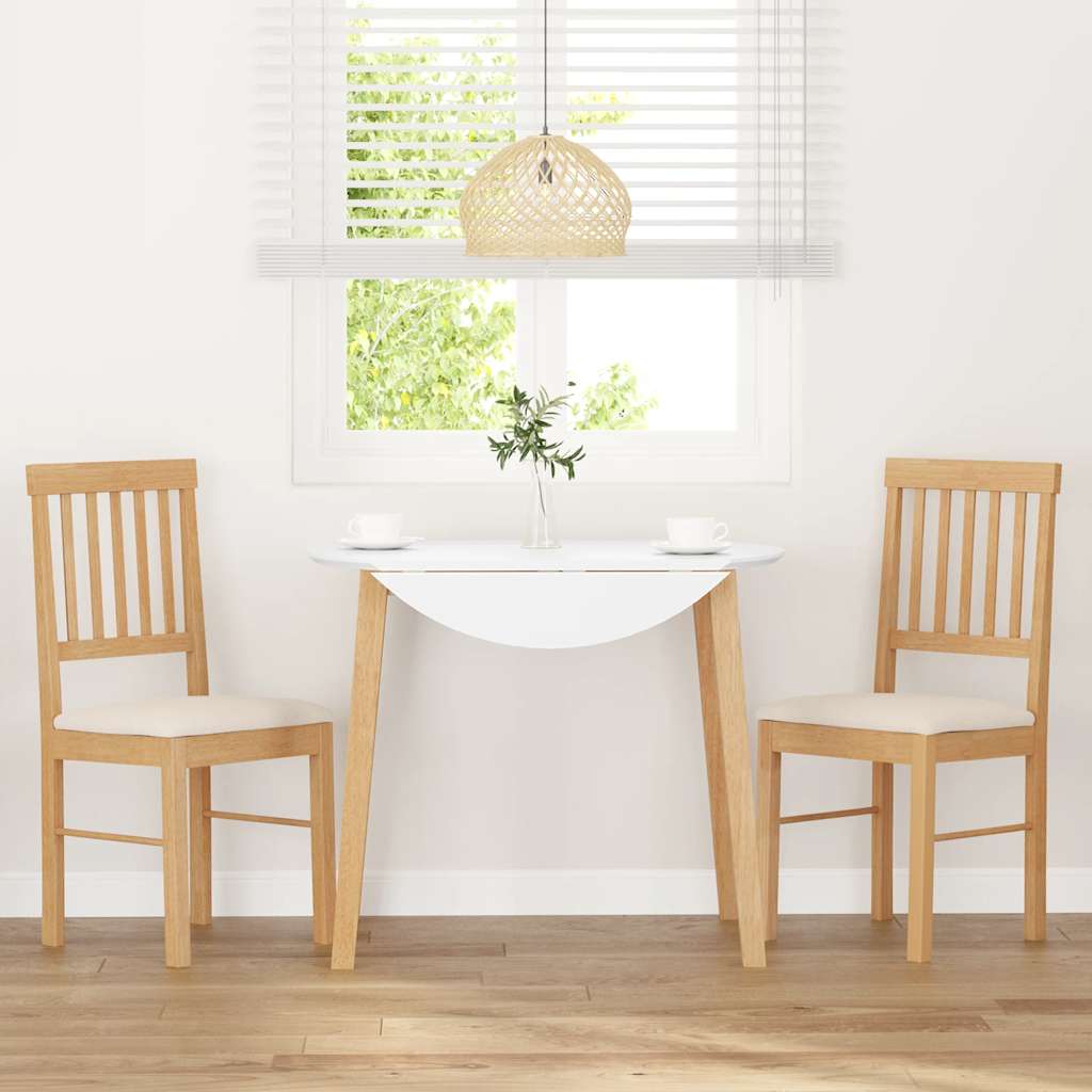 Chaises à manger coussins 2 pcs bois massif caoutchouc